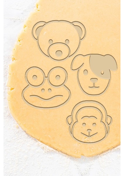 Takım A Kurabiye Kalıbı, Hamur Şekillendirici, 4'lü Set