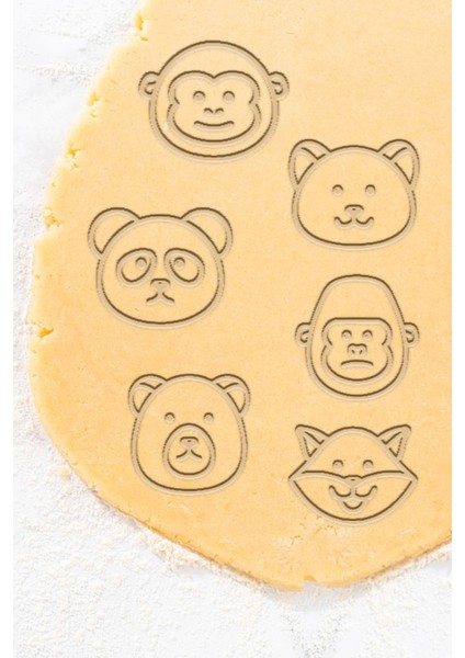 Minik Yüzler Kurabiye Kalıbı, Hamur Şekillendirici, 6'lı Set