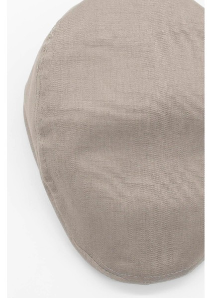 Erkek Düz Pamuklu Latte Flat Cap Kasket