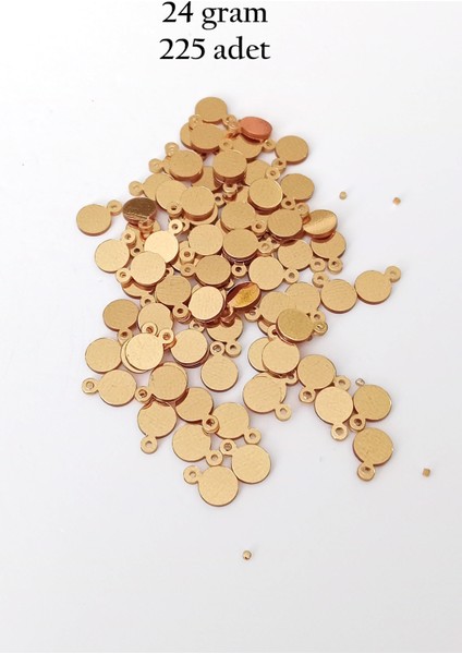 Oya Abiye Bileklik Kolye Pleksi Metalik Plastik Pul Altın Renk 24 Gram 225 Adet - BNC553