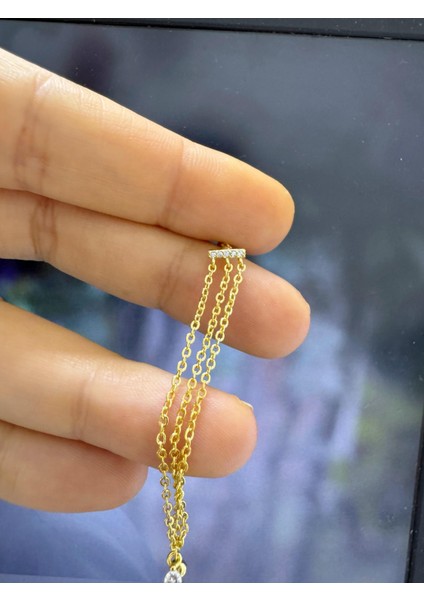 Çelik Zirkon Taşlı 3 Sıra Zincirli Ikili Helix Lobe Uyumlu 1 Adet Piercing Küpe fiyatları
