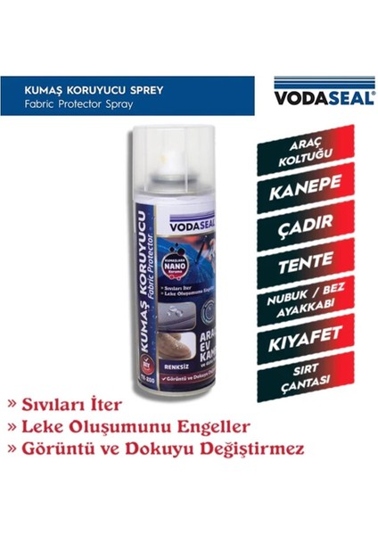 Vodeaseal Kumaş Koruyucu Su Kaydırma Özellikli Sprey 200 ml fiyatları