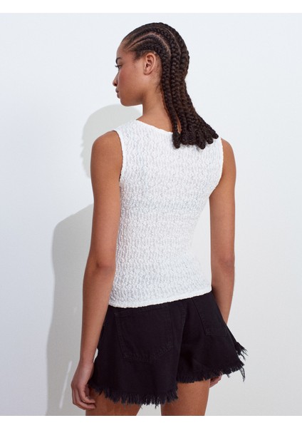 21016 Kayık Yaka Dantel Top-Ekru modelleri