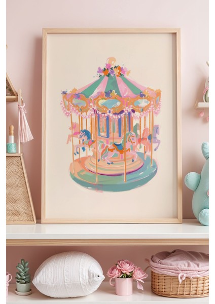 Atlı Karınca Çocuk Odası Ahşap Çerçeveli Duvar Tablosu