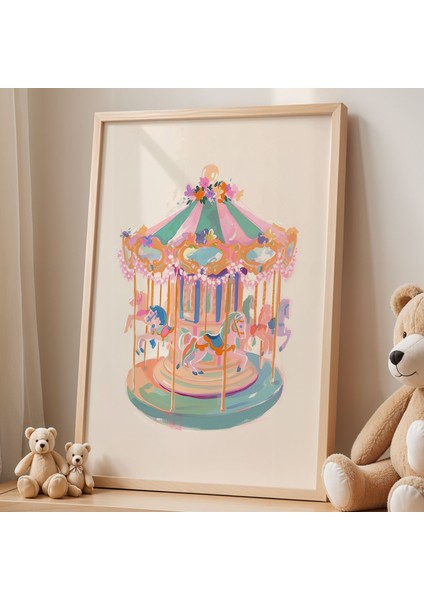 Atlı Karınca Çocuk Odası Ahşap Çerçeveli Duvar Tablosu fiyatları