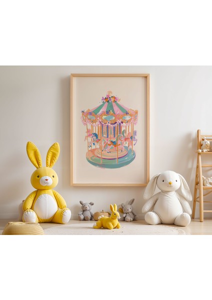 Atlı Karınca Çocuk Odası Ahşap Çerçeveli Duvar Tablosu modelleri