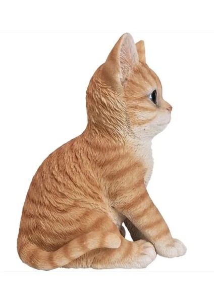 Sarı Oturan Kedi Poliserin Biblo Cat Sitting Yellow 20CM Dekoratif Obje Figür Sevimli Gift Adet indirimleri
