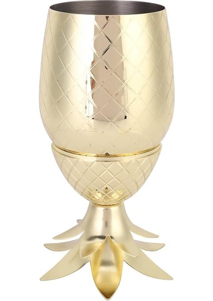 Ananas Şekli Paslanmaz Çelik Kokteyl Bardağı, Metal Şarap Bardağı Kırılmaz Martini Bardağı Benzersiz Şampanya Bardağı, Dondurma, Çay, Şampanya, Kahve Için Açık Hava Içme Bardağı