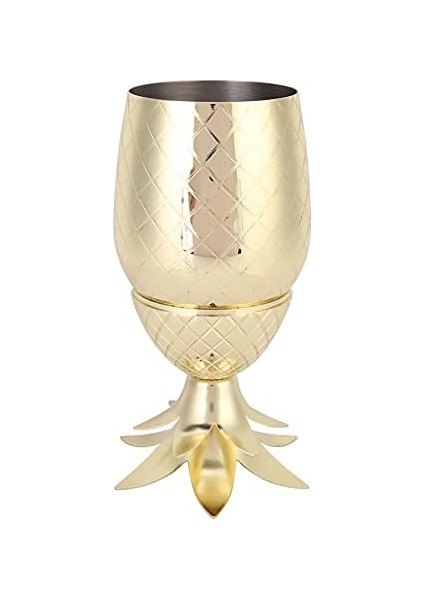 Ananas Şekli Paslanmaz Çelik Kokteyl Bardağı, Metal Şarap Bardağı Kırılmaz Martini Bardağı Benzersiz Şampanya Bardağı, Dondurma, Çay, Şampanya, Kahve Için Açık Hava Içme Bardağı