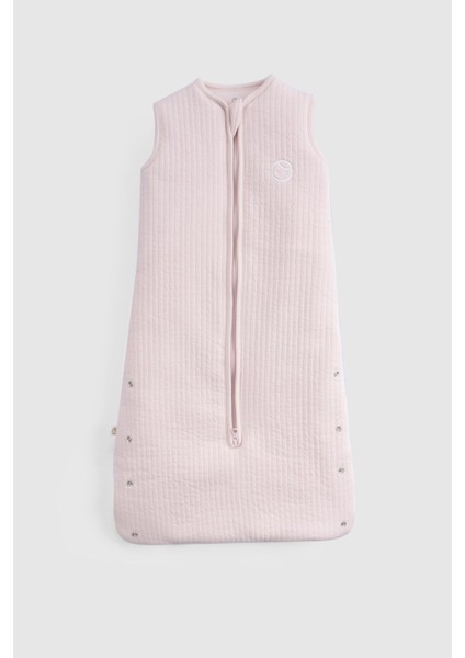 Elyaf Dolgulu Kapitone Pembe Uyku Tulumu 0-6 Ay