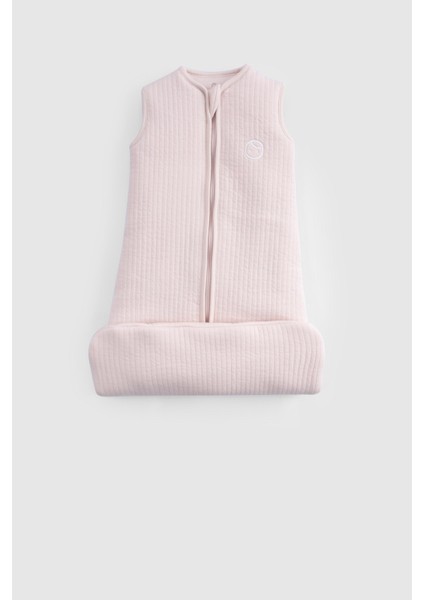 Elyaf Dolgulu Kapitone Pembe Uyku Tulumu 0-6 Ay