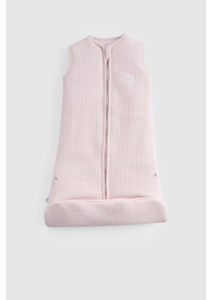 Elyaf Dolgulu Kapitone Pembe Uyku Tulumu 0-6 Ay