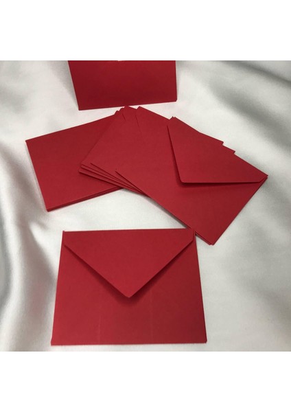 Zarf Küçük Mesaj Zarfı Red Envelope 7x9 cm - 10 Adet
