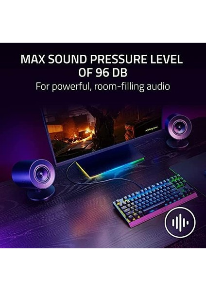 Nommo V2 x - Pc Için Tam Aralıklı 2,0 Oyun Hoparlörü (Iki Adet 3 Inç Tam Aralıklı Sürücü, Thx Spatial Audio, Maks. Ses Basıncı 96 Db, Çapraz Platform Uyumluluğu) Siyah