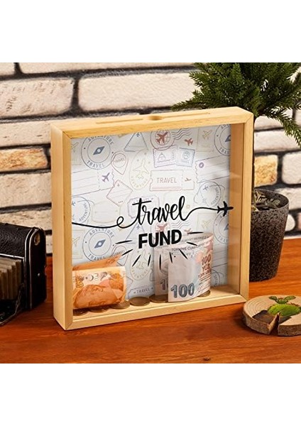 Fonu Tasarımlı Ahşap Kumbara Kutusu