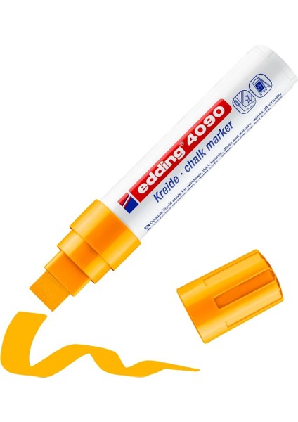 4090 Tebeşir Kalemi - Fosforlu Turuncu - 1 Tebeşir Kalemi - 4-15 mm Kesik Ucu