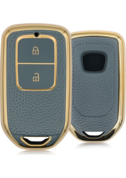 City Jazz 2 Buton Smart Nano Desenli Anahtar Kılıfı Mavi