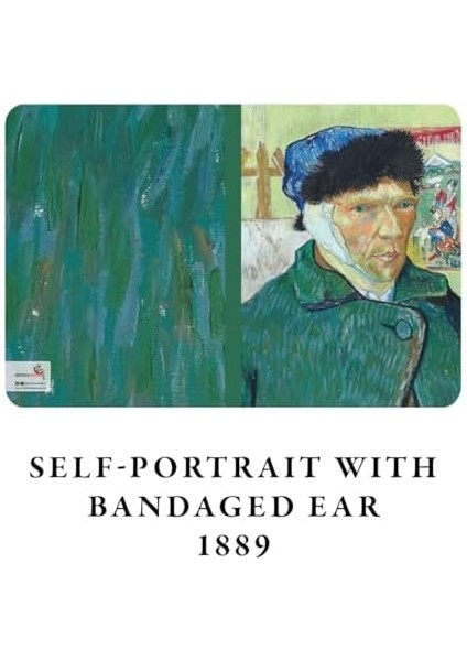 Self-Portrait Series I - A6, Van Gogh 4'lü Defter Seti Iv, Çizgisiz, Toplam 192 Sayfa, Her Biri 48 Sayfa, Tel Dikiş, Esnek Kapak, Oval Kenar, Tuval Doku, 60 Gram, Sarı Krem Renk
