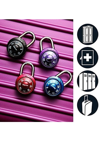 Lock Yuvarlak Şifreli Kilit 38 mm - Çeşitli Renklerde, 1533EURD