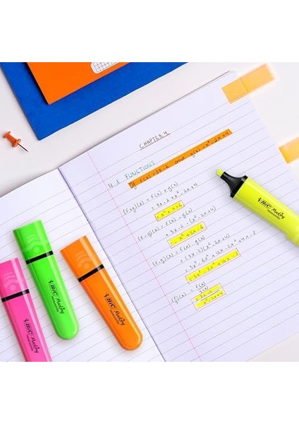Marking Flat Higlighter Fosforlu Kalem 12'li Kutu, Pembe Fosforlu Kalem, Su Bazlı, Hızlı Kuruyan Mürekkep