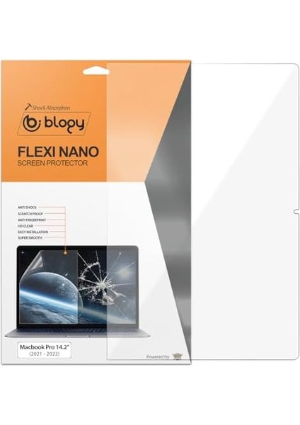 MacBook Pro 14.2 Ile Uyumlu Flexi Nano Ekran Koruyucu