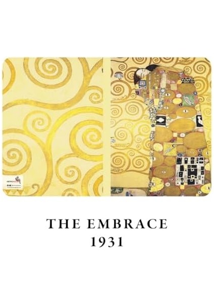 Gold Series - A5, Gustav Klimt 4'lü Defter Seti I, Çizgisiz, Toplam 256 Sayfa, Her Biri 64 Sayfa, Tel Dikiş, Esnek Kapak, Oval Kenar, Tuval Doku, 60 Gram, Sarı Krem Renk