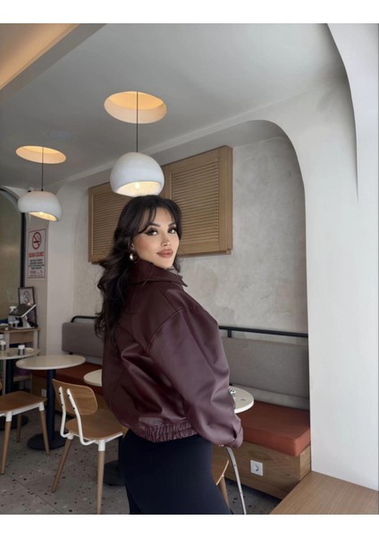 Deri Bomber Deri Ceket modelleri