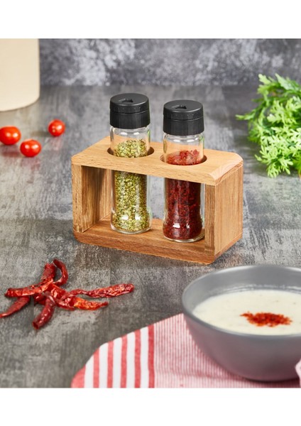 Luxury 3 Parça Ahşap Standlı Cam Baharatlık Baharat Takımı Tuzluk 1 Adet fiyatları