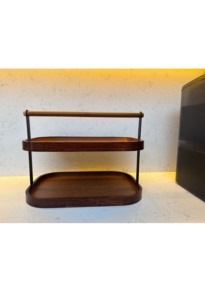 Luxury Akasya Düzenleyici- Çift Katlı - Stand - Tezgah Üstü 1 Adet modelleri