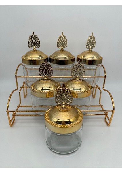 Luxury Nzm Art Altın Varaklı 6 Lı Baharatlık 1 Adet fiyatları