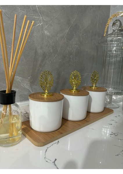 Luxury 3 Lü Baharatlık Çaylık Kahvelik Tuzluk Plastik Ahşap Kapaklı Mutfak Eşyası Hediyelik 1 Adet modelleri