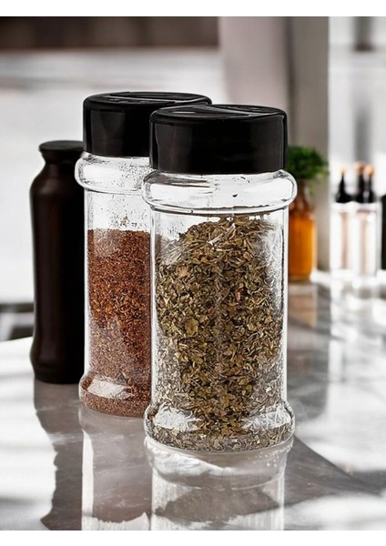 Luxury 8'lu 200ML. Özel Etiketli ve Çift Kapaklı Baharatlık Seti (16 Adet Baharatlık Etiketi Hediyeli) 1 Adet