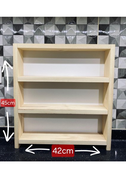 Luxury Dekoratif Ahşap Baharatlık Standı, Mutfak Tezgahı Baharatlık Rafı 45X40 cm 1 Adet fırsatları