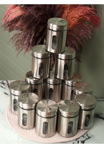 Luxury Metal Kaplamalı Cam Baharatlık Tuzluk Karabiberlik 3 Ayarlı Başlık 400 cc 1 Adet fırsatları