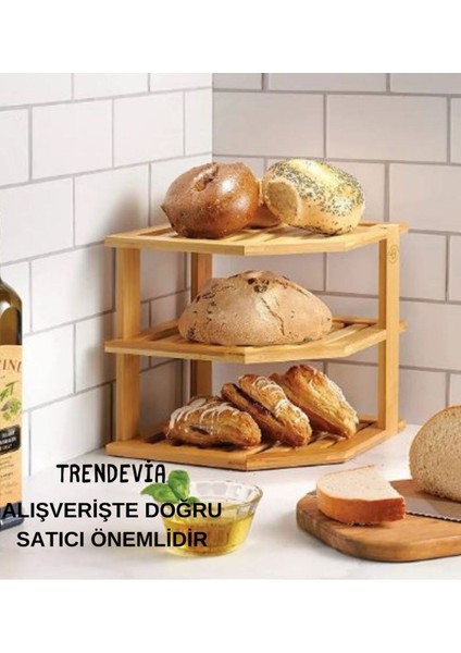 Luxury 1 - 2 L Bambu Köşe Raf Köşe Baharatlık Köşe Meyvelik Bambu 1 1 Adet