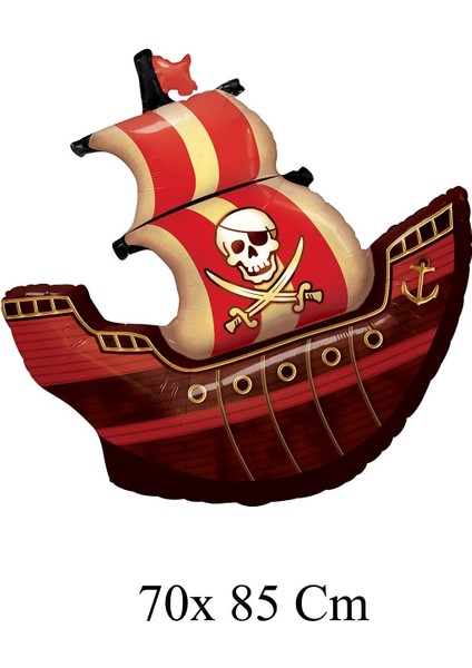 Korsan Gemisi Folyo Balon 70 x 85 cm Korsan Temalı Folyo Balon Set fiyatları