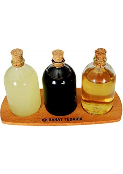 Luxury Doğal Hijyenik Şişecam Ahşap Bambu Mini Baharatlık Seti Takımı 1 Adet