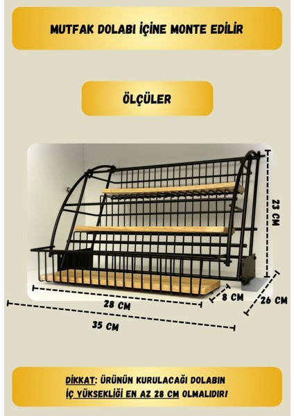 Luxury Dolap Içi Hareketli Baharatlık Düzenleyici - Metal Baharatlık Standı - Standlı Baharatlık Organizer 1 Adet fırsatları