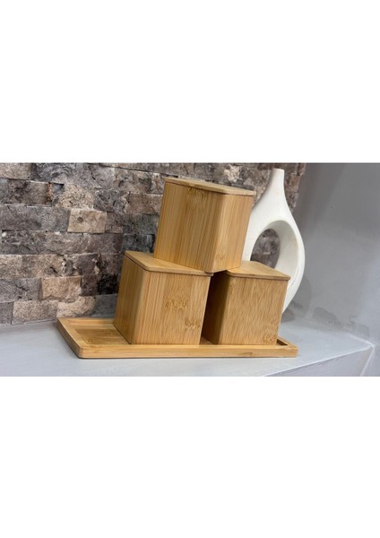 Luxury Arin Homteksden 3lü Çok Amaçlı Bambu Altlıklı Ölçüler: Kutular 7/7cm Derinlik 7 cm Altlık :24 cm 1 Adet fiyatları