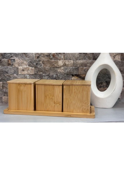 Luxury Arin Homteksden 3lü Çok Amaçlı Bambu Altlıklı Ölçüler: Kutular 7/7cm Derinlik 7 cm Altlık :24 cm 1 Adet fırsatları