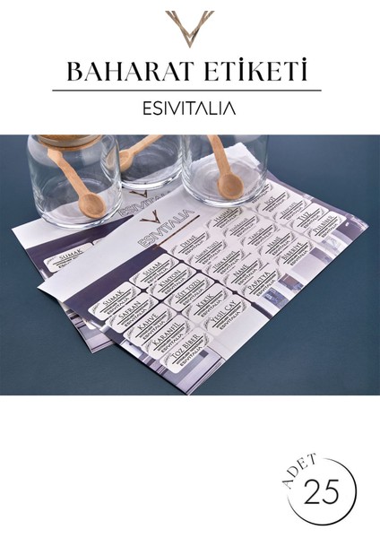 Luxury Etiketli, Bambu Kapaklı ve Kaşıklı 12'li Lüx Baharat Takımı 300 ml 1 Adet fiyatları