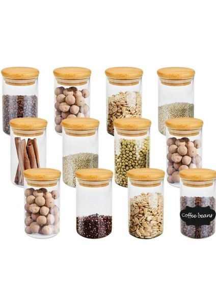 Luxury Etiketli 350 ml Borosilikat Baharatlık Takımı 9 Adet 1 Adet