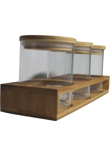 Luxury Porgold Bambu Baharatlık 500 Ml. 3'lü Bambu Stand 1 Adet modelleri