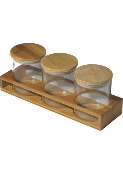 Luxury Porgold Bambu Baharatlık 500 Ml. 3'lü Bambu Stand 1 Adet fırsatları