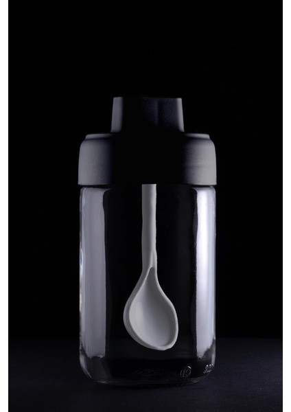Luxury 6 Adet Kapağı Kendinden Kaşıklı Cam Baharat Takımı Kilitli KAPAK-300 ml 6 Lı Baharat Seti Etiketli 1 Adet