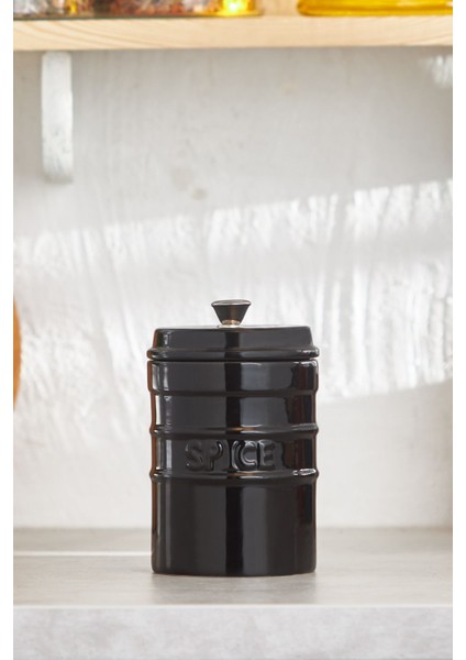 Luxury Andy Siyah Vakumlu Kapaklı Baharatlık 400 ml 1 Adet