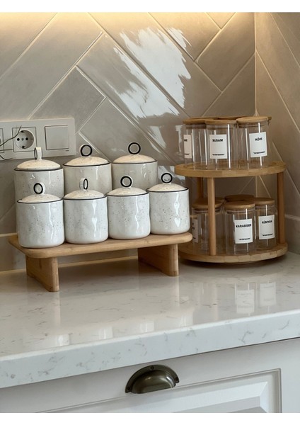 Luxury Porselen Vakum Kapaklı Baharatlık Seti/bambu Stant/12'li Döner Stantlı Bambu Baharatlık/sabunluk 1 Adet modelleri