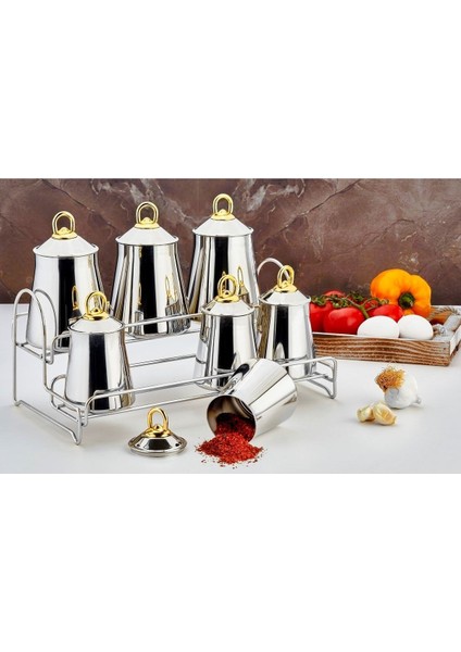 Luxury Ceylin Sade Gold 15 Parça Baharat Takımı 1 Adet