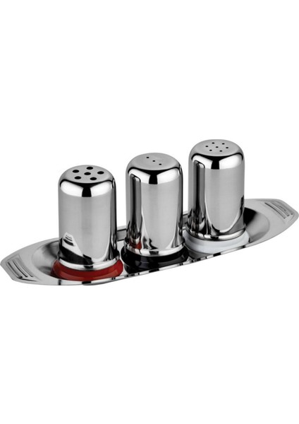 Luxury Tuzluk Baharat Karabiberlik Takımı Paslanmaz Çelik Kafe Lokanta Restoran Büyük Gondol Set (Model 2) 1 Adet