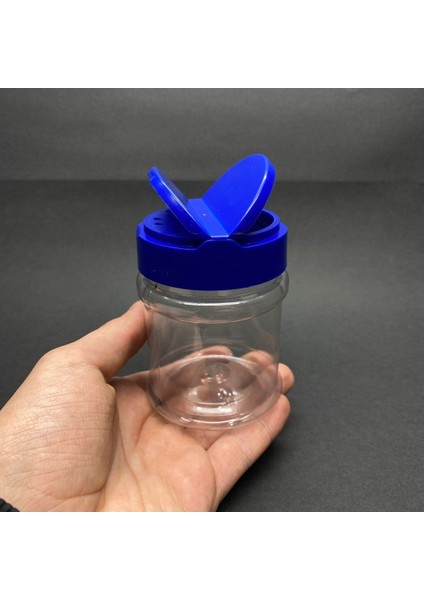 Luxury 200 cc Plastik Baharatlık Kavanoz - 200 ml Baharat Kavanozu - Mavi Açılır Kapanır Kapaklı 6 Adet 1 Adet fiyatları